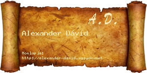 Alexander Dávid névjegykártya