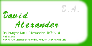 david alexander business card